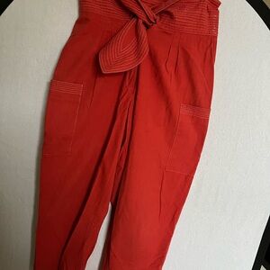 Free People Red High Waist Pants